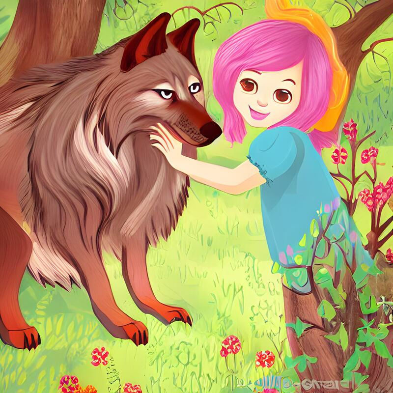 Molly and her wolf friend